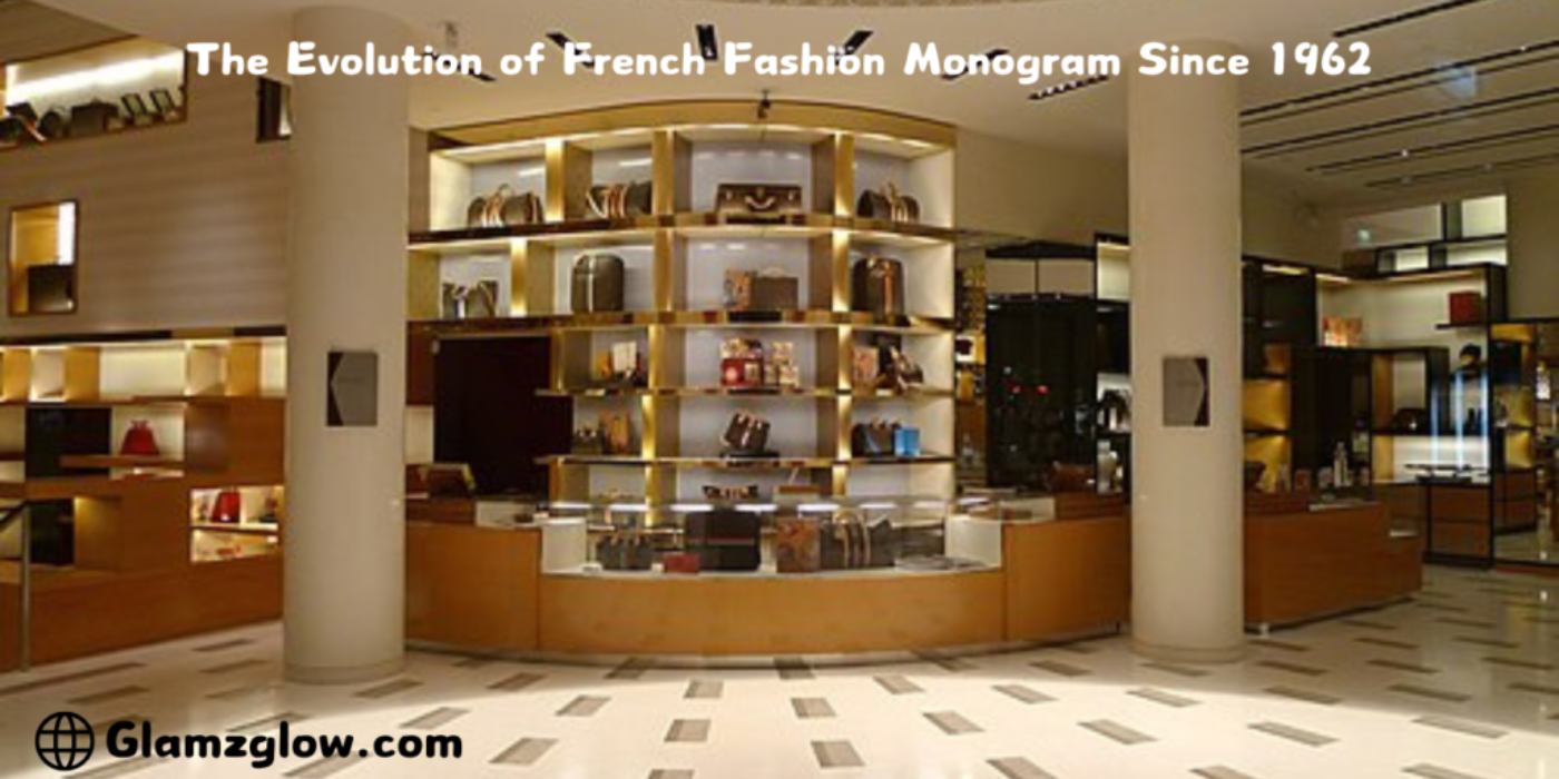 A timeline showcasing the evolution of iconic French fashion house monograms from 1962 to the present day.