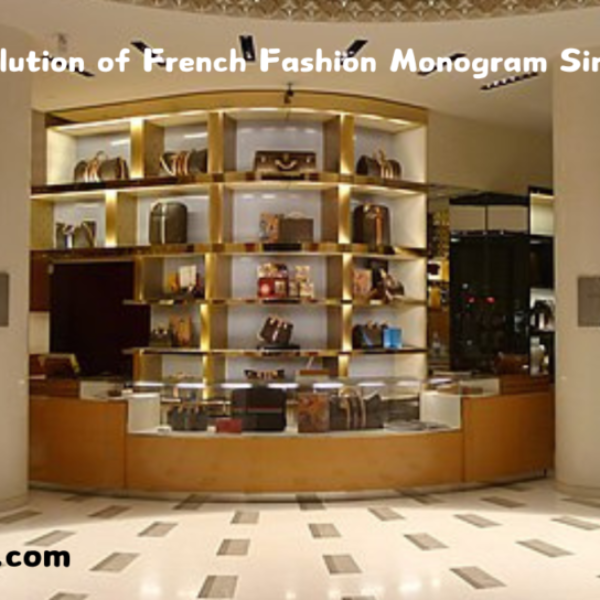 A timeline showcasing the evolution of iconic French fashion house monograms from 1962 to the present day.