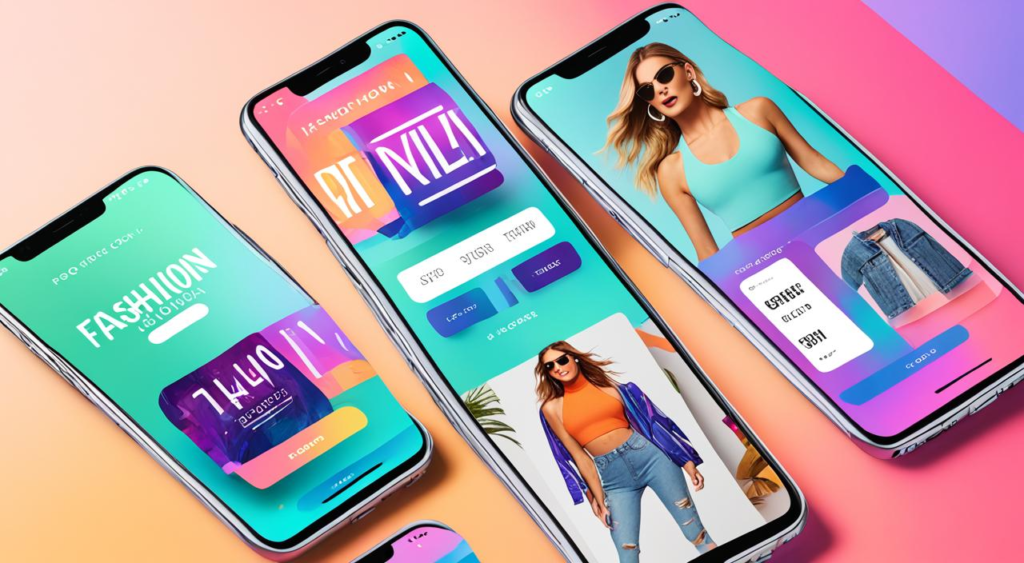 A sleek and modern smartphone screen displaying a bold and eye-catching "Fashion Nova Discount Code" in large letters. The code is surrounded by images of trendy fashion items, such as ripped jeans and statement jackets. The background is a gradient of colorful, bright shades that convey a sense of youthful energy.
